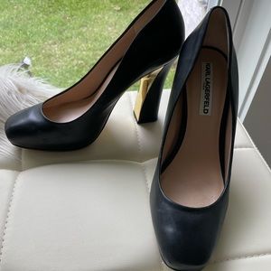 Karl Lagerfeld Beautiful Heels with Gold Trim